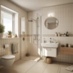 Entryway and bathroom