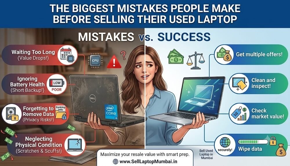 The Biggest Mistakes People Make Before Selling Their Used Laptop