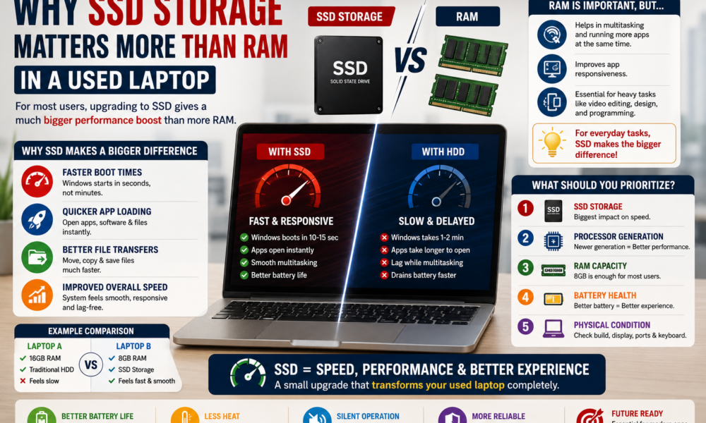 Why SSD Storage Matters More Than RAM in a Used Laptop